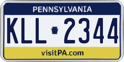 PA license plate KLL2344