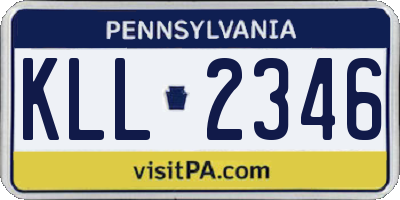 PA license plate KLL2346