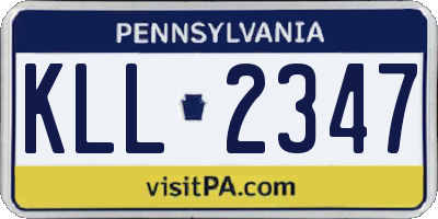 PA license plate KLL2347