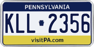 PA license plate KLL2356