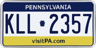 PA license plate KLL2357
