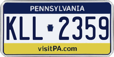 PA license plate KLL2359