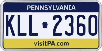 PA license plate KLL2360