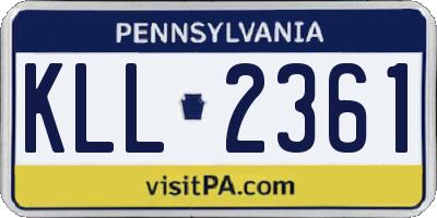 PA license plate KLL2361