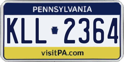 PA license plate KLL2364
