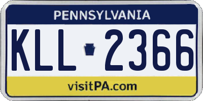 PA license plate KLL2366