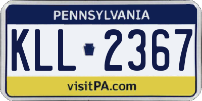 PA license plate KLL2367