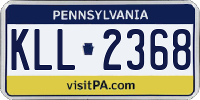 PA license plate KLL2368