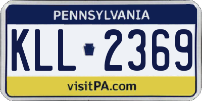 PA license plate KLL2369