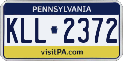 PA license plate KLL2372