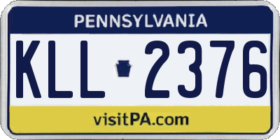 PA license plate KLL2376