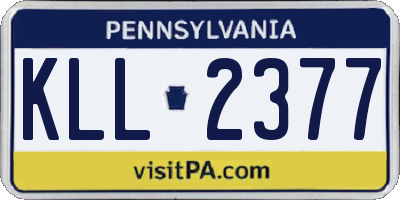 PA license plate KLL2377
