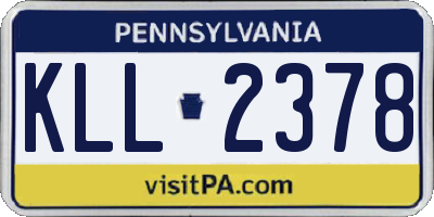 PA license plate KLL2378