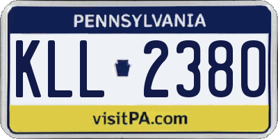 PA license plate KLL2380
