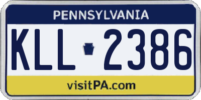 PA license plate KLL2386