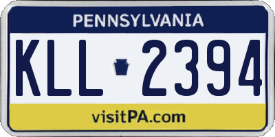 PA license plate KLL2394