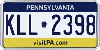 PA license plate KLL2398