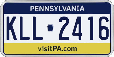 PA license plate KLL2416