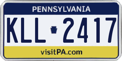 PA license plate KLL2417