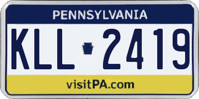 PA license plate KLL2419