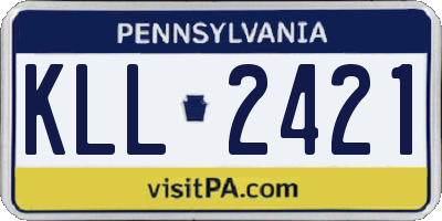 PA license plate KLL2421
