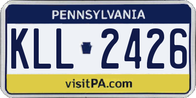 PA license plate KLL2426