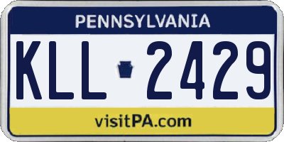 PA license plate KLL2429
