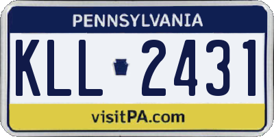 PA license plate KLL2431