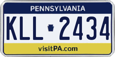 PA license plate KLL2434