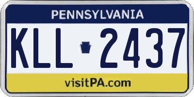 PA license plate KLL2437