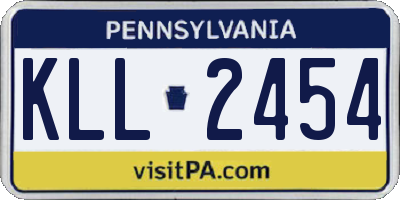 PA license plate KLL2454
