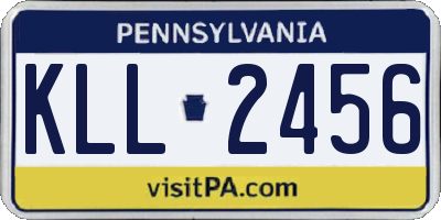 PA license plate KLL2456