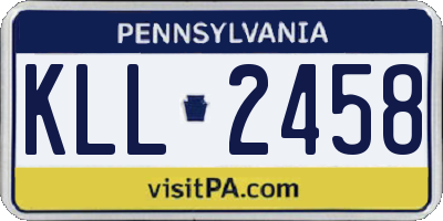 PA license plate KLL2458