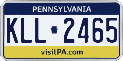 PA license plate KLL2465