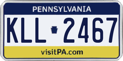 PA license plate KLL2467
