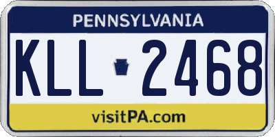PA license plate KLL2468