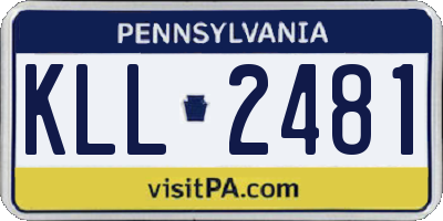 PA license plate KLL2481