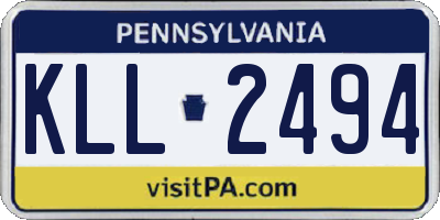 PA license plate KLL2494
