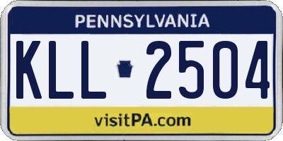 PA license plate KLL2504