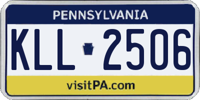 PA license plate KLL2506