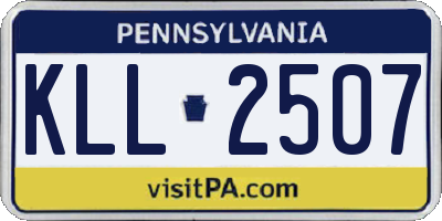 PA license plate KLL2507