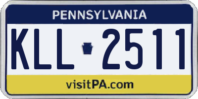 PA license plate KLL2511