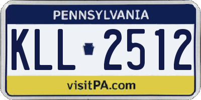 PA license plate KLL2512
