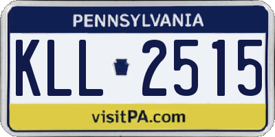 PA license plate KLL2515