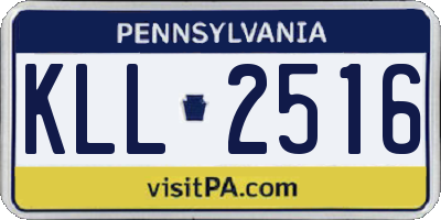 PA license plate KLL2516