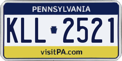 PA license plate KLL2521