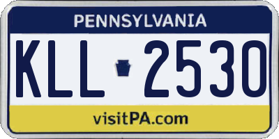 PA license plate KLL2530