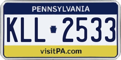 PA license plate KLL2533