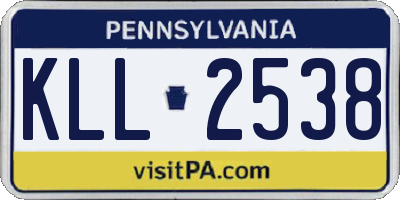 PA license plate KLL2538