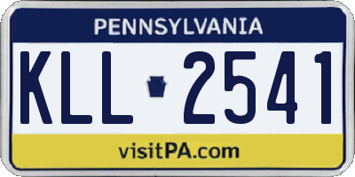 PA license plate KLL2541
